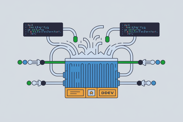 abstract view of DDEV automated tests