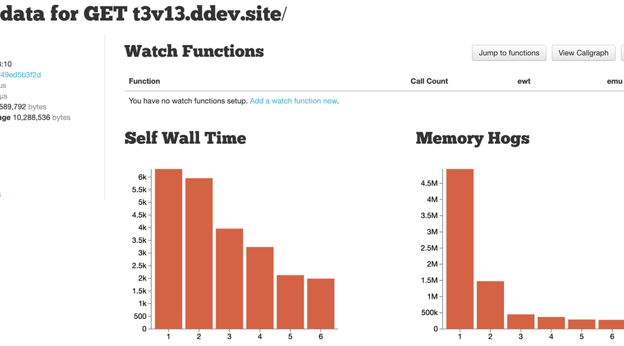 Sample XHGui screen in new XHGui feature
